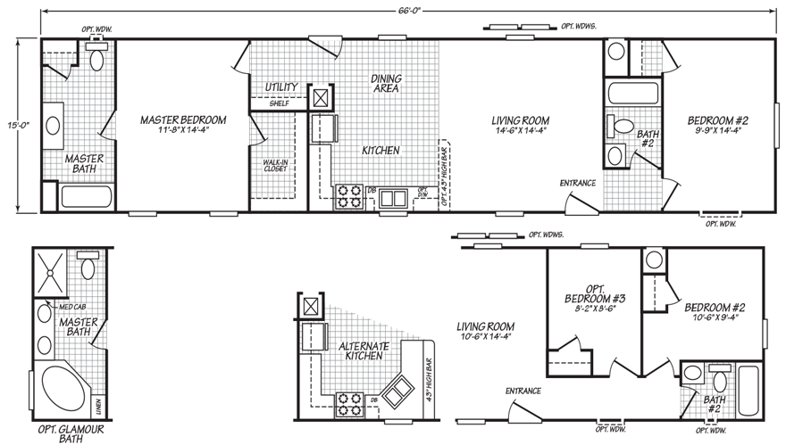 Songbird 15 X 66 990 Sqft Mobile Home Factory Expo Outlet